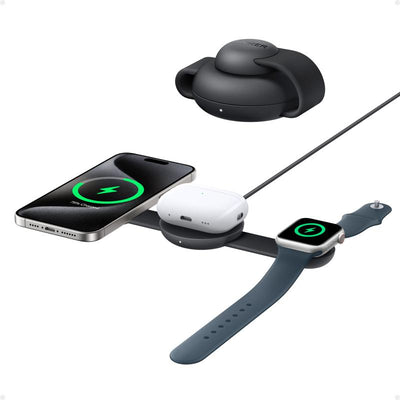 Anker Maggo UFO Charger, 3-In-1 Wireless Charging Station, 15W Max for Iphone 15/14/13/12, Airpods, Apple Watch (USB-C Charger Included)