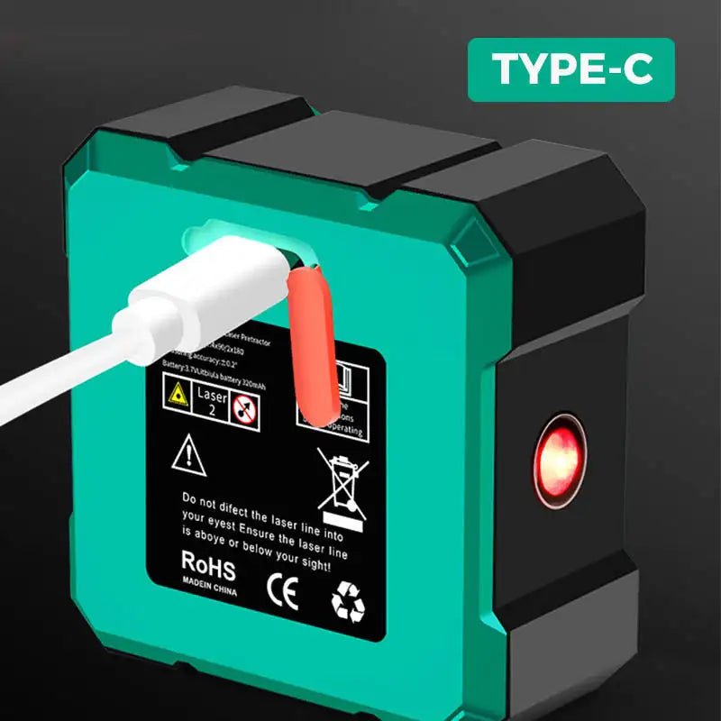 Laser Digital Protractor Inclinometer Laser Level Ruler USB Chargable Inclinometer Magnetic Base Goniometer Magnet Angle Finder