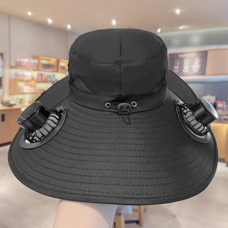 Detachable Solar Charging Fan Built-In Wide-Brimmed Hat, Summer Outdoor Sun Hat for Men, Mountaineering and Fishing Hat