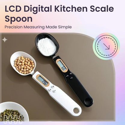 Digital Kitchen Scale Spoon Multifunctional Measuring Spoon, 1 Count Electronic Measuring Spoon with LCD Display, Modern Cooking Measuring Utensils for Food Baking, Home Kitchen Tools Kitchen Gadgets Kitchenware, Black