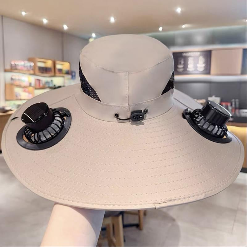 Detachable Solar Charging Fan Built-In Wide-Brimmed Hat, Summer Outdoor Sun Hat for Men, Mountaineering and Fishing Hat