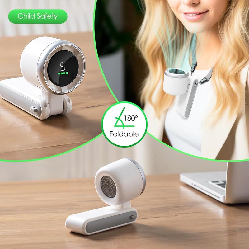 Portable Handheld Mini Turbo Fan, USB Rechargeable Travel Fan with 5 Speeds, 3600Mah & 15000RPM Speed, up to 12 Working Hours, 3 in 1 Foldable Personal Cooling Fan for Travel/Home/Office
